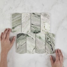 Nassah Honed Green Marble Mosaic Tile